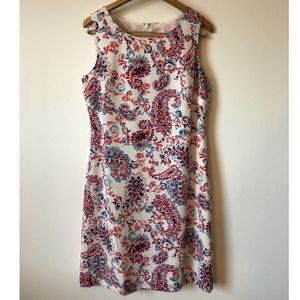 Talbots shift dress paisley sleeveless EUC size 12